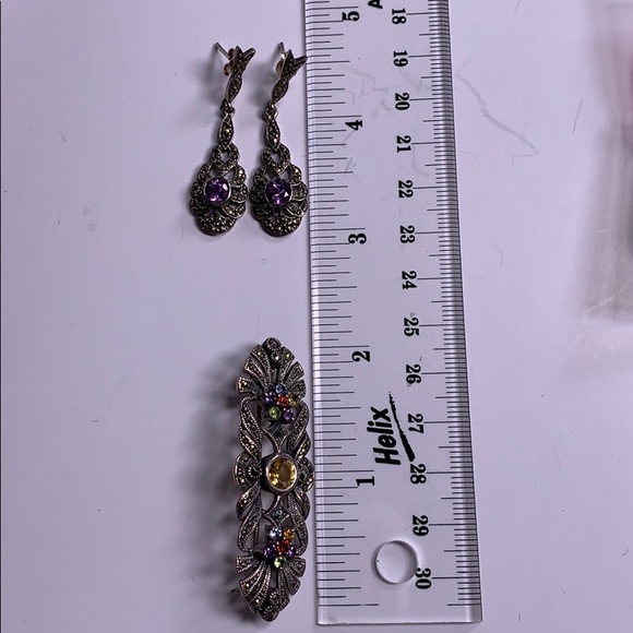 Set of earrings and brooch - Picture 4 of 4